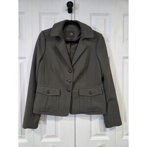 OBR Dark Green Military Style Blazer Jacket Bronze Button Detail Large
